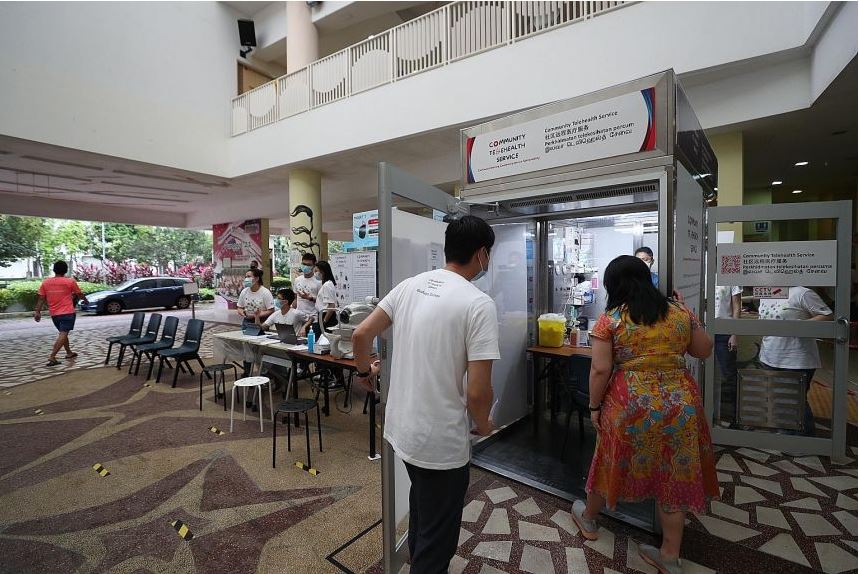 Free health screening for older residents at Punggol community club booth